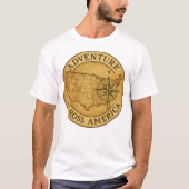 Abenteuer in Amerika Vintage Karte T-Shirt (Vorderseite)