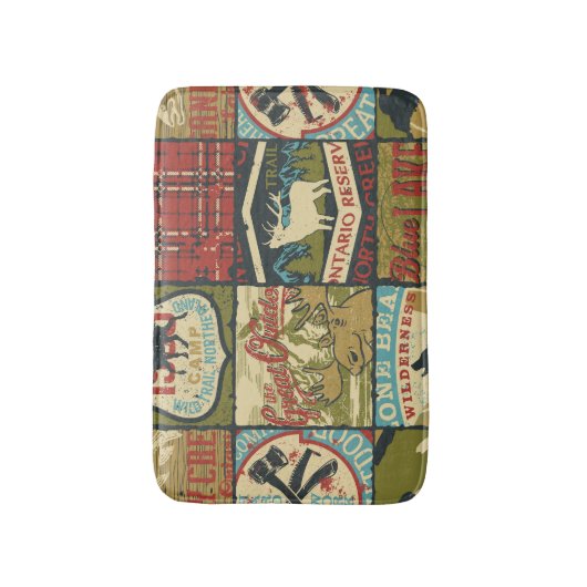 Abenteuer in den Nordgebieten: Symbolisches Patchw Badematte (Vorderseite Vertikal)