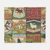 Abenteuer in den Nordgebieten: Symbolisches Patchw Fleecedecke (Vorderseite (Horizontal))