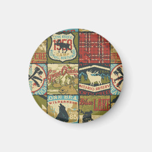 Abenteuer in den Nordgebieten: Symbolisches Patchw Magnet