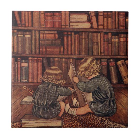 Abenteuer in der Bibliothek Fliese (Vorderseite)