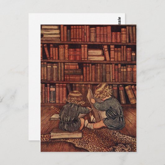 Abenteuer in der Bibliothek Postkarte (Vorne/Hinten)