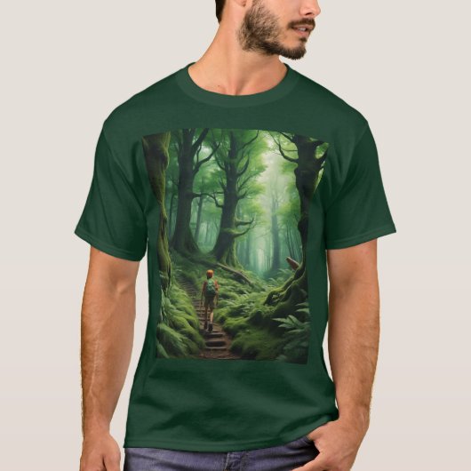 Abenteuer in einem tiefen grünen Wald T-Shirt (Vorderseite)