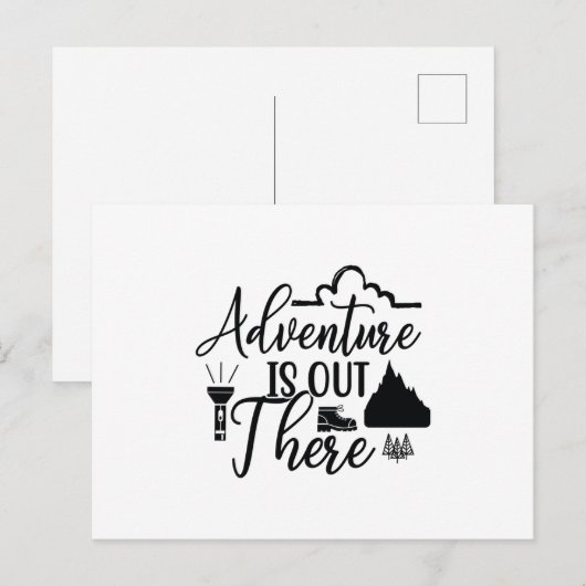 Abenteuer ist da draußen postkarte (Vorne/Hinten)