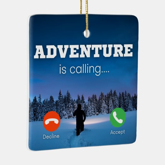 Abenteuer ist das Anrufen von Cellphone Bildschirm Keramikornament (Rechts)