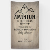 Abenteuer ist dort draussen rustikales Holz der Banner (Vertikal)