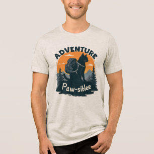 Abenteuer ist Pfot-möglich Schwarze Katze Wanderer Tri-Blend Shirt