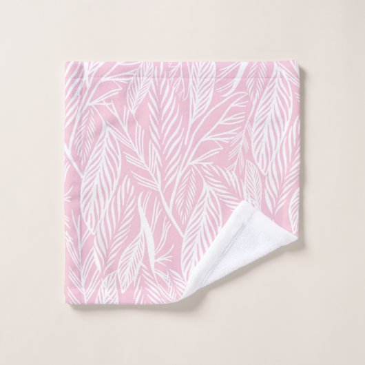 Abenteuer Jungtiere & tropische Blätter in Rosa Badhandtuch Set (Waschlappen)