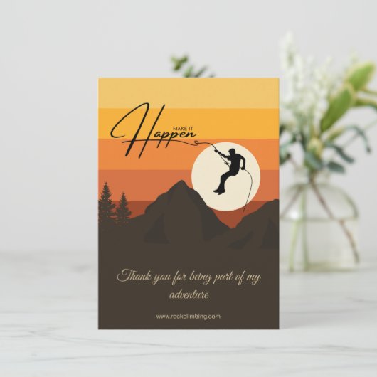 Abenteuer Klettersteig Sonnenuntergang Danke Karte (Stehend Vorderseite)