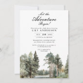 Abenteuer Lake Forest Foto QR Code Baby Shower Ein Einladung (Vorderseite)