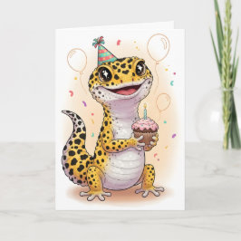 Abenteuer Leopard Gecko Geburtstagskarte Karte