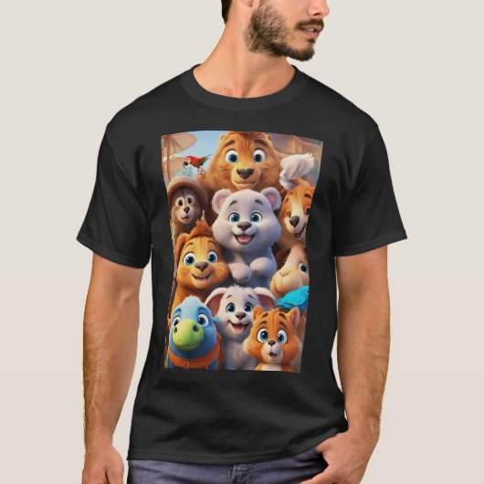 Abenteuer mit Adorable Animals" T-Shirt (Vorderseite)