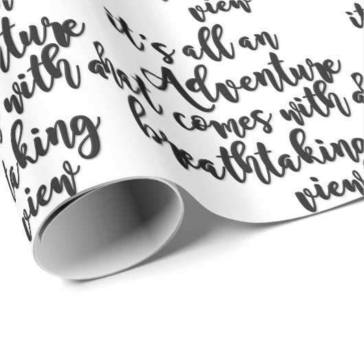 Abenteuer mit atemberaubender Aussicht Schwarz-wei Geschenkpapier (Rolleneckpunkt)