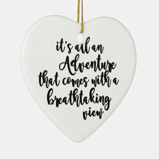 Abenteuer mit atemberaubender Aussicht Schwarz-wei Keramik Ornament (Rechts)