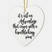 Abenteuer mit atemberaubender Aussicht Schwarz-wei Keramik Ornament (Links)