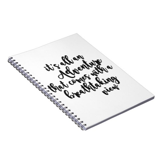 Abenteuer mit atemberaubender Aussicht Schwarz-wei Notizblock (Rechte Seite)