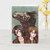 Abenteuer mit einem Dinosaurier Karte (Gelbe Blume)