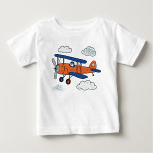 Abenteuer mit einem Vintage-Cartoon-Doppeldecker Baby T-shirt
