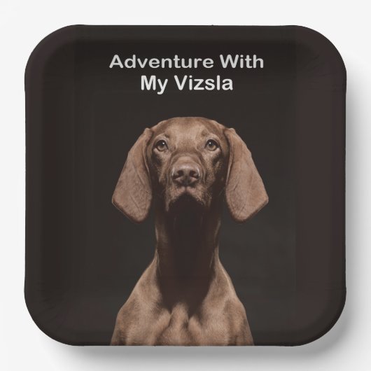 Abenteuer mit meinem Vizsla Pappteller (Vorderseite)