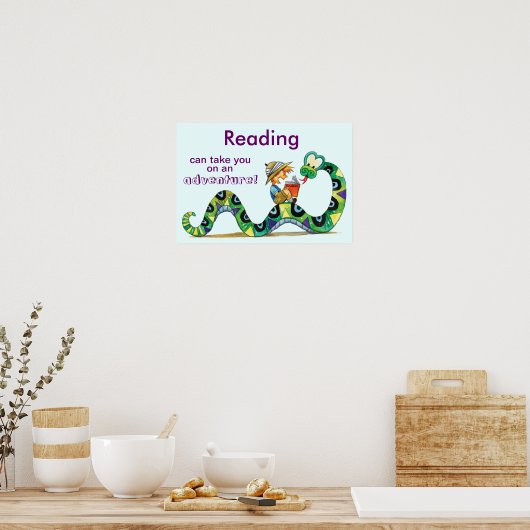 Abenteuer mit Reading Literatur Poster (Küche)