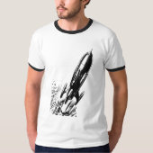 Abenteuer mit Retro-Comic-Rakete T-Shirt (Vorderseite)