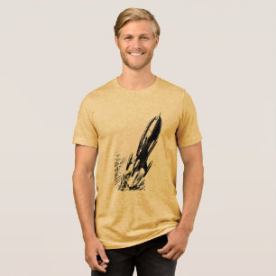 Abenteuer mit Retro-Comic-Rakete Tri-Blend Shirt