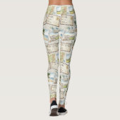 Abenteuer mit Vintage-Flugpost (1) Leggings (Rückseite)