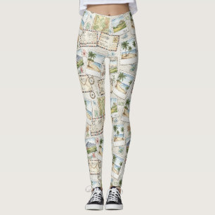 Abenteuer mit Vintage-Flugpost (1) Leggings