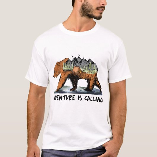 Abenteuer nennt Camping Bär T-Shirt (Vorderseite)
