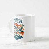 Abenteuer nimmt Flug Retro Air Reisen Kaffeetasse (Vorderseite Links)