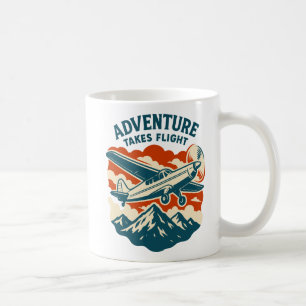Abenteuer nimmt Flug Retro Air Reisen Kaffeetasse