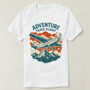 Abenteuer nimmt Flug Retro Air Reisen T-Shirt