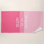 Abenteuer Ombre Pink | Monogram Beach Handtuch (Vorderseite)