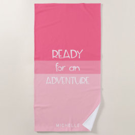 Abenteuer Ombre Pink | Monogram Beach Handtuch
