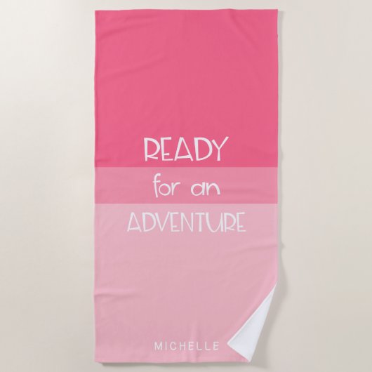 Abenteuer Ombre Pink | Monogram Beach Handtuch (Vorderseite)