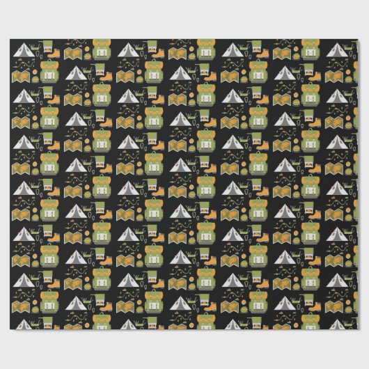 Abenteuer Outdoor Muster Geschenkpapier (Flach)