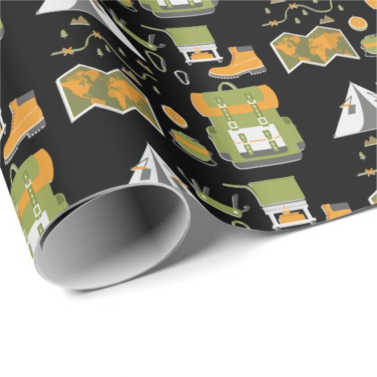 Abenteuer Outdoor Muster Geschenkpapier (Rolleneckpunkt)