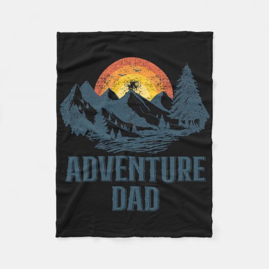 Abenteuer Papa Wandern Vater Fleecedecke (Vorderseite)