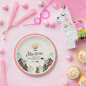 Abenteuer-PapierTeller-Reise-Rosa-Mädchen-Dusche Pappteller (Party)