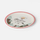 Abenteuer-PapierTeller-Reise-Rosa-Mädchen-Dusche Pappteller (Schrägansicht)