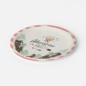 Abenteuer-PapierTeller-Reise-Rosa-Mädchen-Dusche Pappteller (Schrägansicht)