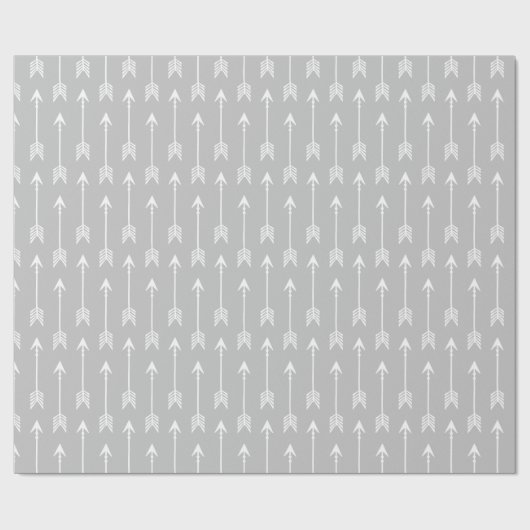 Abenteuer-Pfeile grau und weiß Geschenkpapier (Flach)