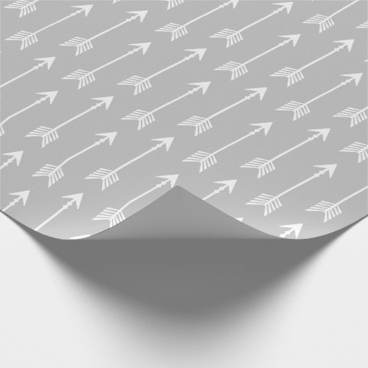 Abenteuer-Pfeile grau und weiß Geschenkpapier (Ecke)