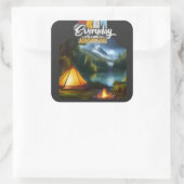 Abenteuer Quadratischer Aufkleber (Tasche)