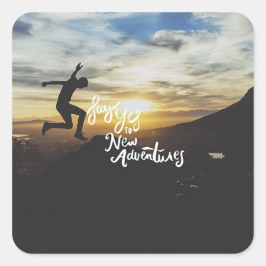 Abenteuer Quadratischer Aufkleber (Vorderseite)