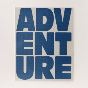Abenteuer Reisender Liebhaber-Typografie Blau Mode Puzzle
