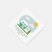 Abenteuer Retro Turquoise Camper Boy Baby Dusche Serviette (Ecke)