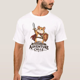 Abenteuer rufen süßes Hamster-Ritter-Fantasy-Shirt T-Shirt