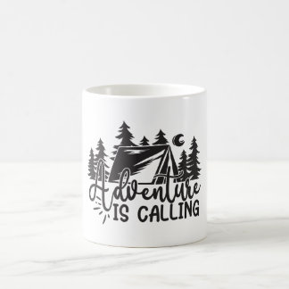 Abenteuer ruft kaffeetasse