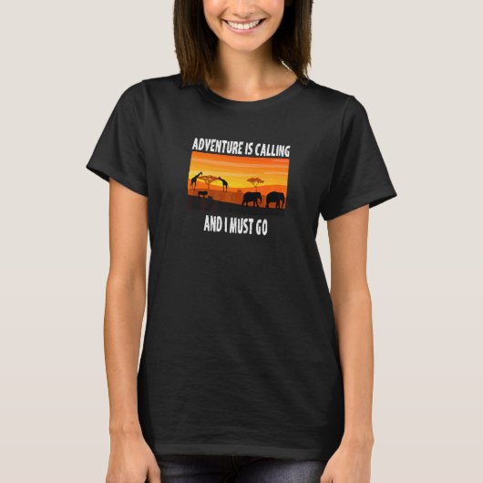 Abenteuer ruft Safari T-Shirt (Vorderseite)